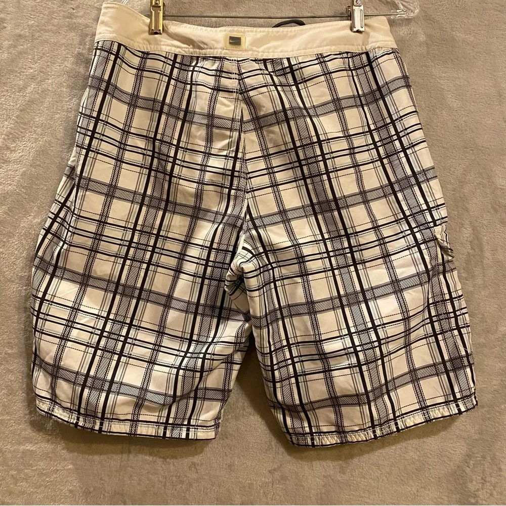 Vintage Nike Shorts Men’s 30 Checked Lace Up Swimming Trunks Bermuda Pocket